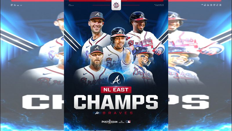 勇士奪下國聯東區冠軍。(圖/翻攝自X平台 @MLB)