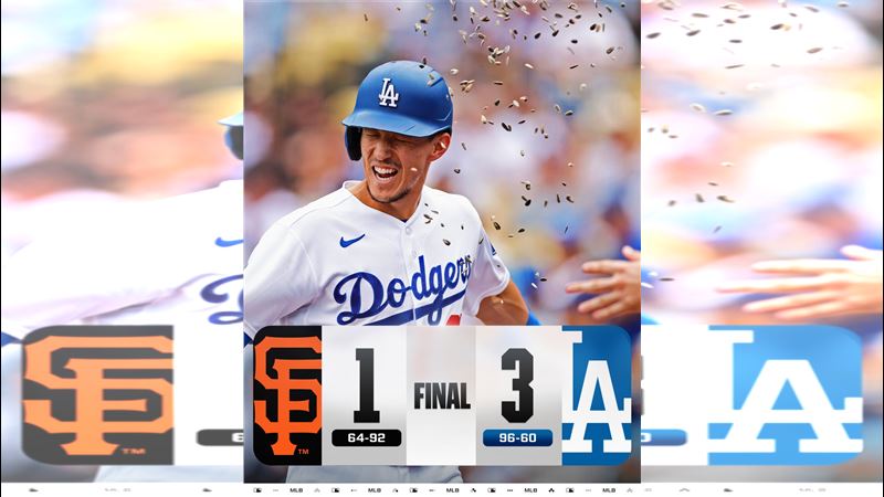 道奇3:1險勝巨人。(圖/翻攝自X平台 @MLB)