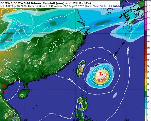 舒力基颱風可能在本週生成,並在週日至下週二接近台灣。(圖/翻攝自天氣風險)