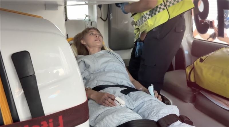 李沛綾遭前夫家暴多時,今日鼓起勇氣前往警局提告。(圖/翻攝畫面)