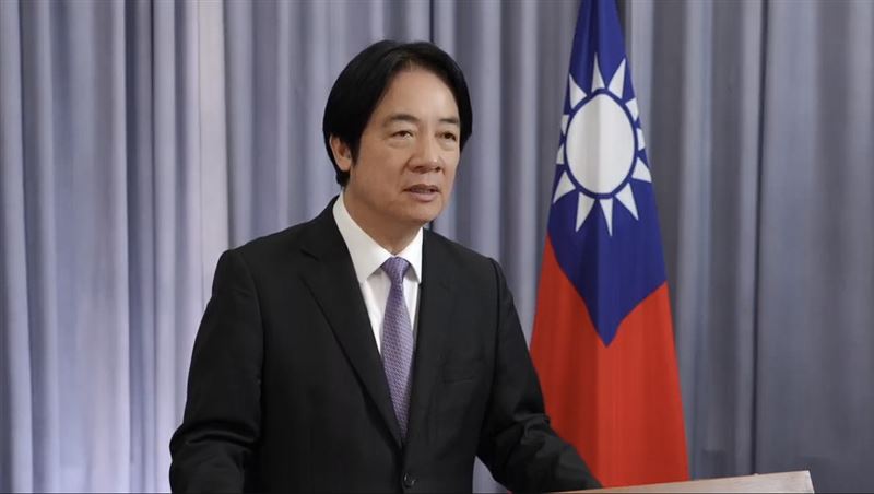 今(21)日國家防災日,電視頻道播出總統賴清德預錄的防災談話。(圖/總統府提供)