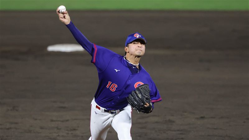 愛知-名古屋亞運棒球項目,台灣隊第2任投手劉致榮。(圖/中華奧會提供)