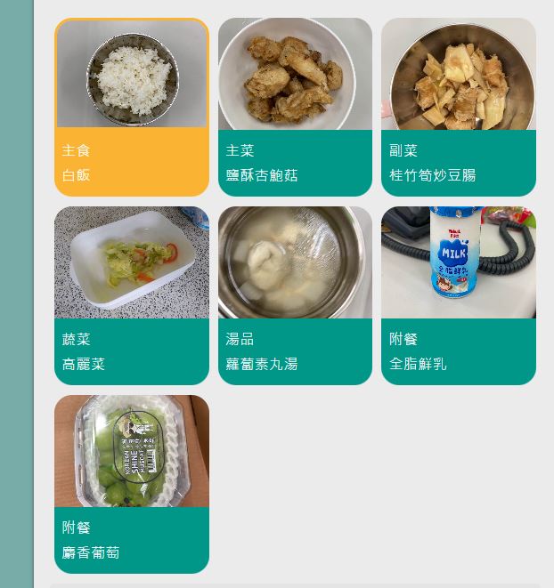 苗栗縣一間小學營養午餐水果竟出現「一整盒麝香葡萄」,驚呆一票網友。(圖/校園食材登錄平台)