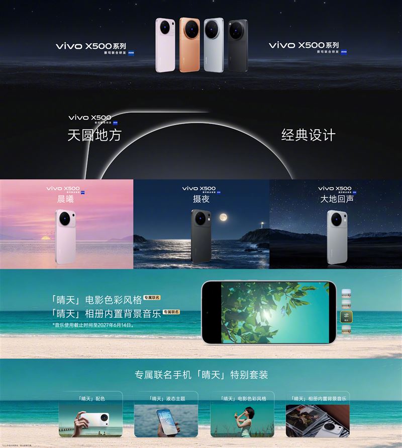 X500外觀延續X系列的設計語言。(圖/翻攝自vivo微博)