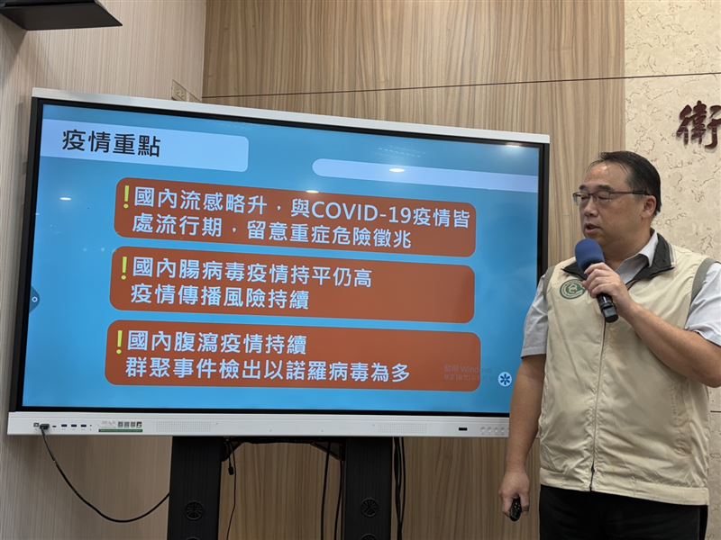 郭宏偉說明腸病毒疫情。(圖/記者簡浩正攝影)