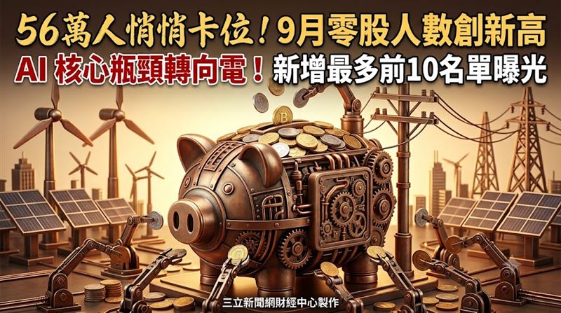 AI算力瓶頸轉向電力基建,驅動相關ETF買氣,零股人數創歷史新高。(圖/三立新聞網財經中心蕭榕AI製圖)