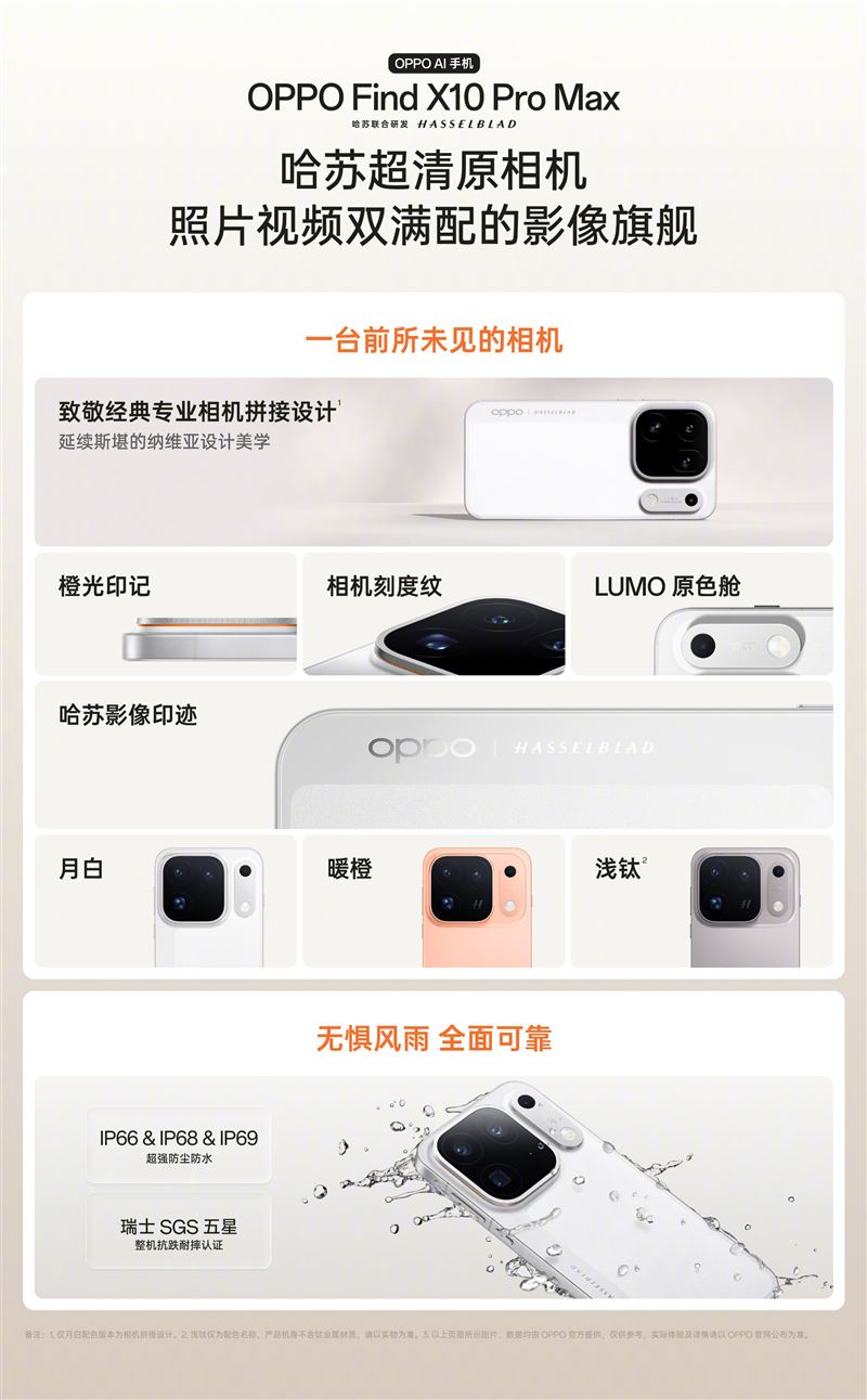 OPPO Find X10 Pro Max背板哈蘇影像印跡實力認證。(圖/翻攝自OPPO微博)