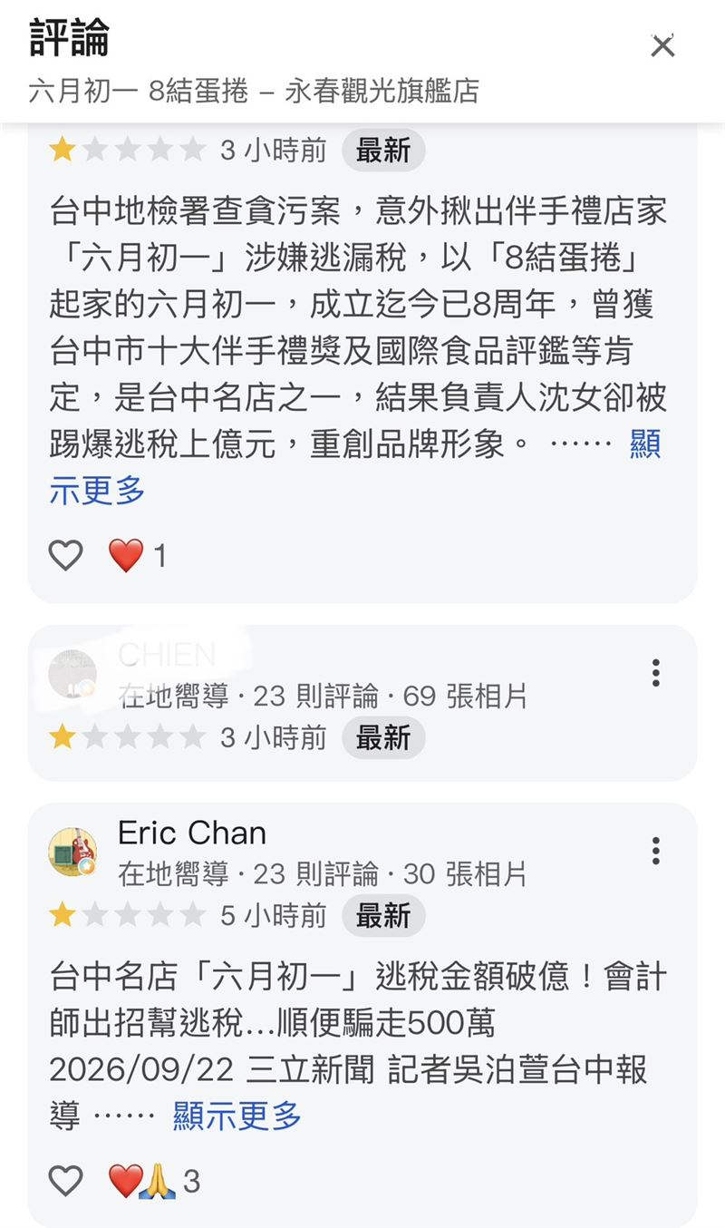 網友將新聞內容連結貼上GOOGLE評論,毫不留情地留下一顆星負評。(圖/翻攝粉專)