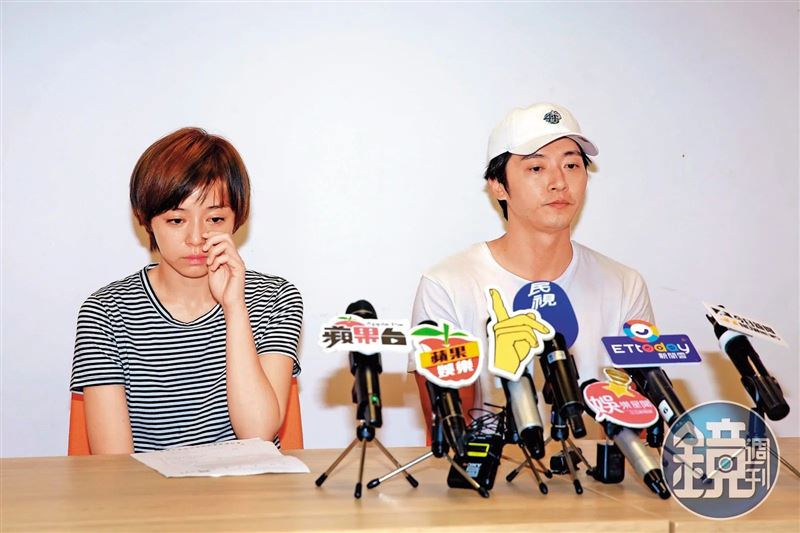 王瞳與馬俊麟合作《大時代》假戲真做爆婚外情,馬妻憤而提告侵權,兩人隨後開記者會淚崩道歉認錯。(>圖/鏡週刊)
