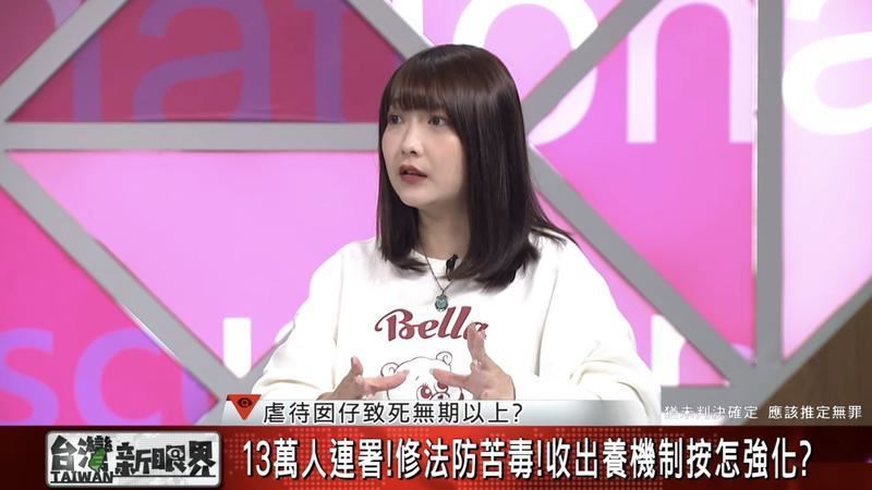 江女曾上節目討論兒虐議題。(圖/翻攝自台灣新眼界YouTube)