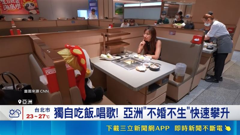 一個人到餐廳用餐越來越普遍，已成為現代人享受自由與放鬆的日常選擇。(圖／CNN)