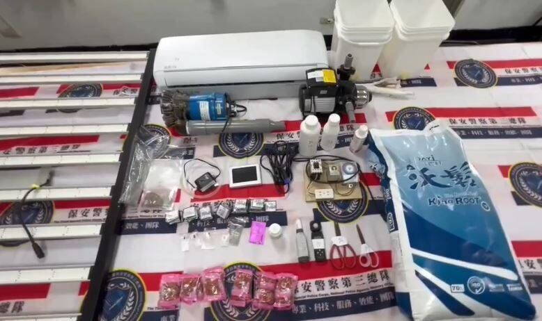 現場查獲大量栽種工具。(圖/翻攝畫面)