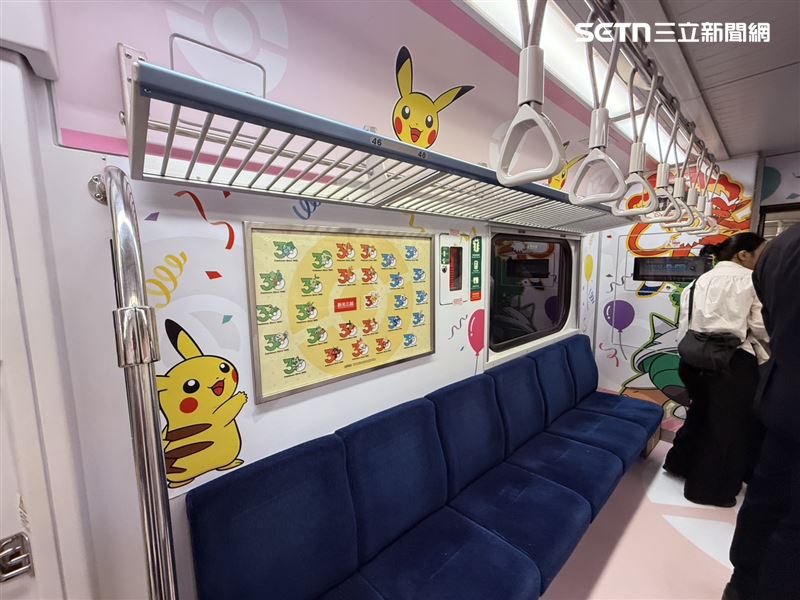 新光三越週年慶寶可夢主題列車。(圖/記者李育道攝影)