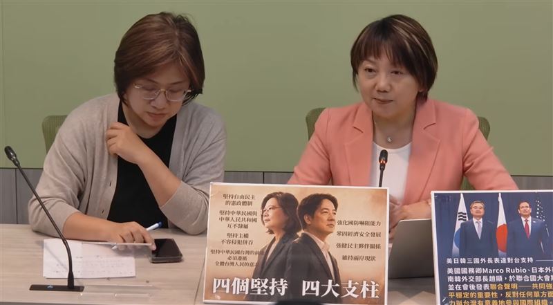 范雲表示,市長當然想選有能力分析資料、不會閃躲也不會「問A答B」的人;陳培瑜也說,「我們兩人跟沈伯洋一起在做報告的過程中都還蠻開心的,隊友彼此之間也都非常支持」。(圖/翻攝自民進黨團YT)