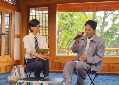 李基燦在剛因感冒發燒停工的劉在錫面前唱〈感冒〉。（圖／翻攝自IG @lee_kichan）