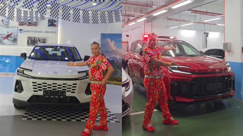 胡漢龑購入最新款 Toyota RAV4 油電車捐贈給竹北分局作為警備車,並準備交車給新竹縣消防局作為勘災車。(圖/翻攝自胡漢龑Threads)