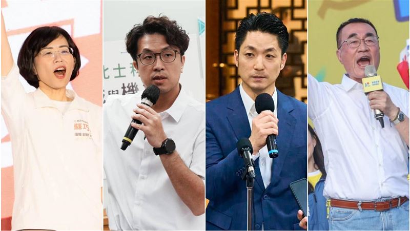 雙北藍綠對決陷入激戰。(圖/翻攝自蘇巧慧、沈伯洋、蔣萬安、李四川臉書)