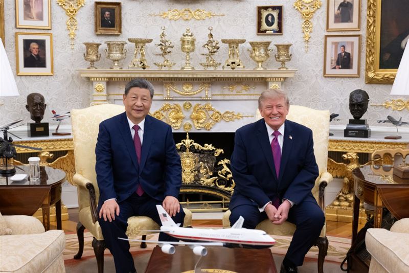 美國總統川普在白宮接見中國國家主席習近平(圖/翻攝自中國政府網)