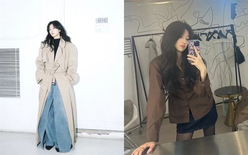 孫千私服穿搭技巧:低飽和色打底,全身不用超過顏色。(圖/翻攝自孫千微博)