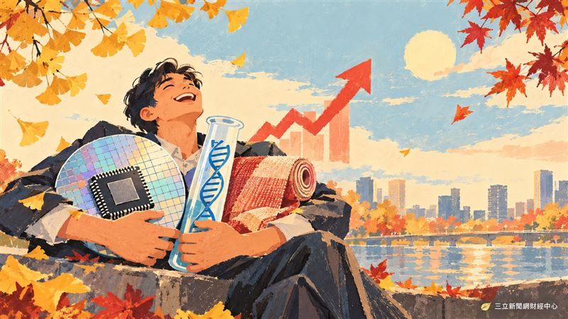 非科技族群中,聚陽(1477)營運穩健回溫,憑藉高毛利短單比例提升至近2成,利潤表現優異,推算其2027年現金股利殖利率高達近8%,具絕佳下檔保護。生技醫療板塊方面,晶碩(6491)訂單能見度高,受惠日歐市場對矽水膠及高階光學產品旺盛需求,正穩定擴張產能;漢康-KY(7827)以巨噬細胞免疫增強平台為核心,多項產品線進入關鍵期。(圖/AI生成)
