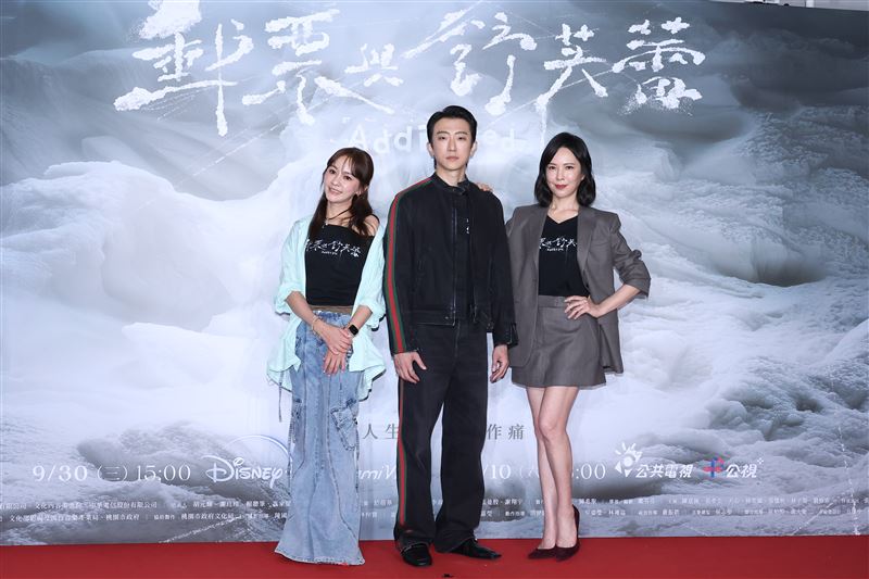 陳意涵、張懷秋、天心出席《郵票與舒芙蕾》沉浸式展覽的活動。(圖/記者鄭孟晃攝影)
