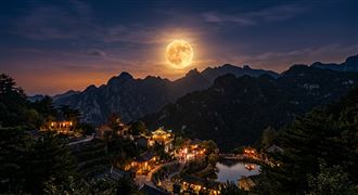 快抬頭看 月亮剛升起竟大一圈 天文館揭密