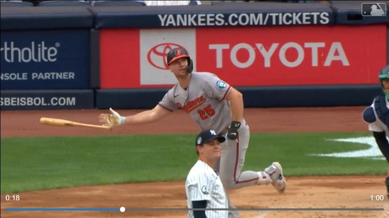金鶯重砲阿隆索(Pete Alonso)敲出單場雙響砲。(圖/翻攝自MLB網站)