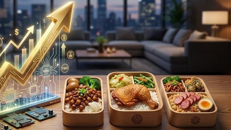 財經專家股海老牛以「吃便當」來分析0050、0052與0053的差異。(圖/AI生成)