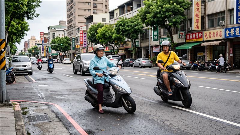 男子騎車遭突然橫向鬼切的婦人擦撞,雖測出酒精反應但法官認定「沒喝也躲不掉」,判決撤銷酒駕肇事處分。(圖/AI生成)