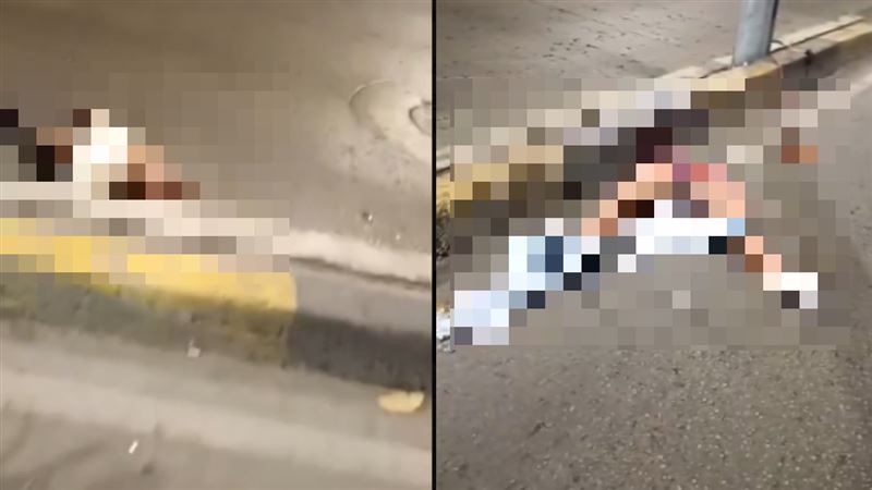 哥倫比亞一名女網紅疑似因為超速發生車禍,身體斷成兩截。(圖取自X)