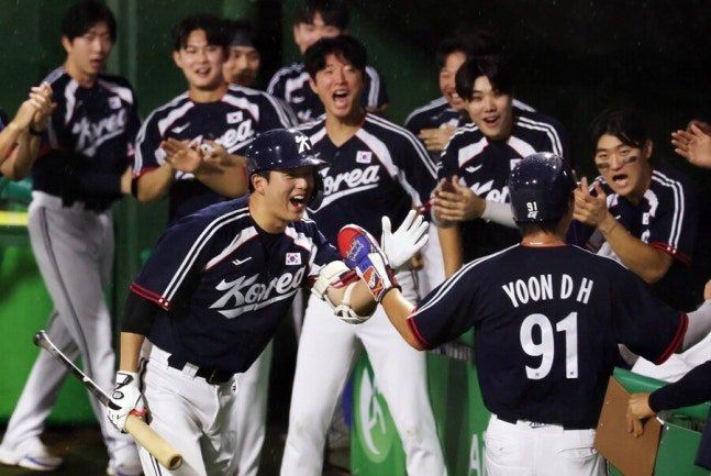 韓國3比1退日本奪金,霸氣締造亞運5連霸。(圖/翻攝自X平台 @autumn_v_v)