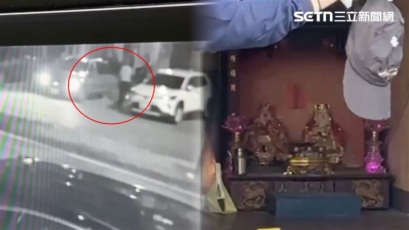 監視器拍下,深夜裡4名兇嫌不慌不忙,行動異常鎮定,犯案後開車逃逸。(圖/翻攝畫面)