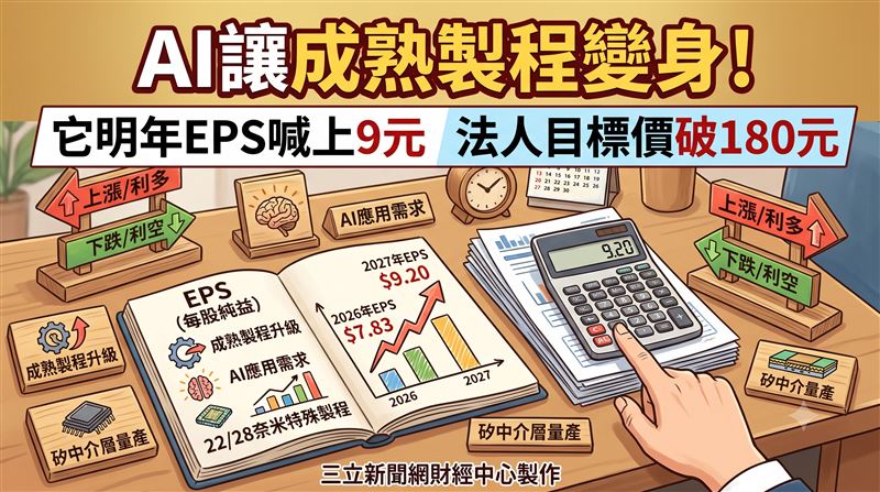 聯電明年EPS喊上9元　法人目標價破180元