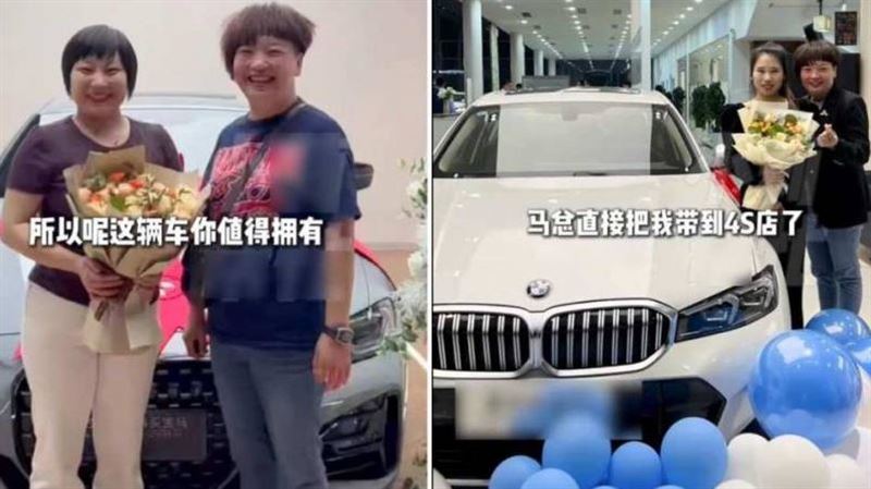心疼員工騎車淋雨 女老闆豪送百萬BMW
