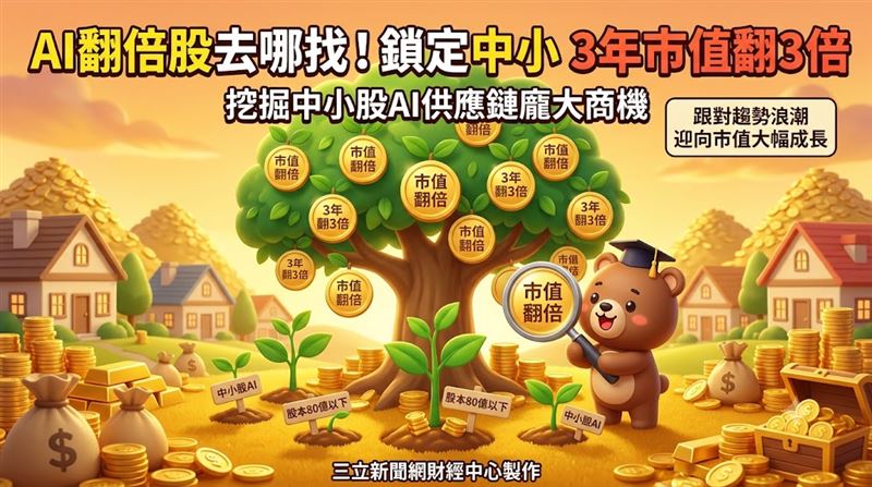 AI翻倍股哪找　它鎖定中小3年市值翻3倍股