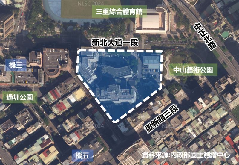 三重聯醫第三醫療大樓改建範圍。(圖/新北城鄉局提供)