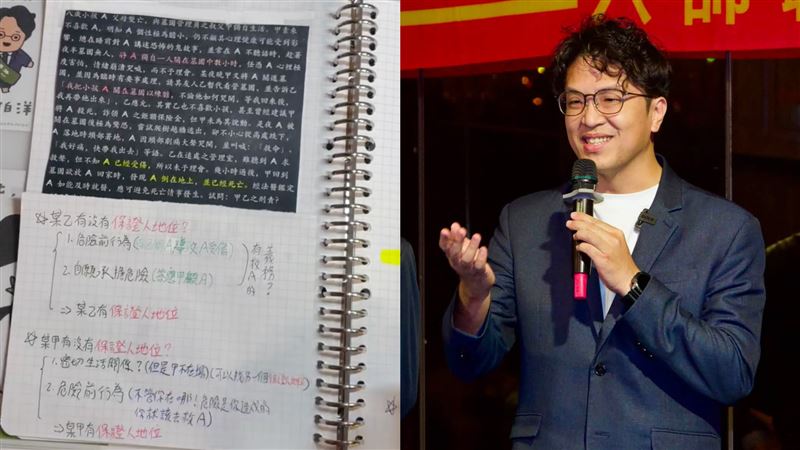 國三生追洋流曬刑法筆記　沈伯洋驚呼一句