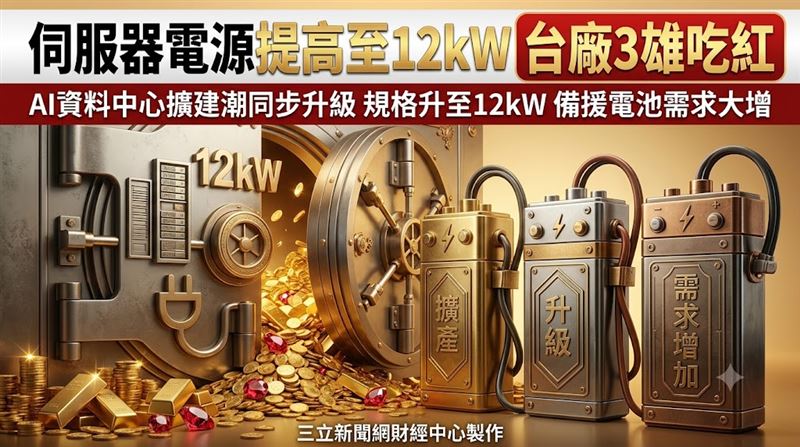 伺服器電源提高至12kW　台廠3雄吃紅