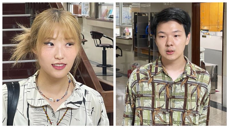 因被控偽造學生IB成績被起訴的蘇弘曆(右)、韓籍女顧問安嘒星,一審皆獲判無罪。(圖/翻攝畫面)