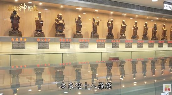 失而復得的十八羅漢木雕神像。(圖/截自影片)