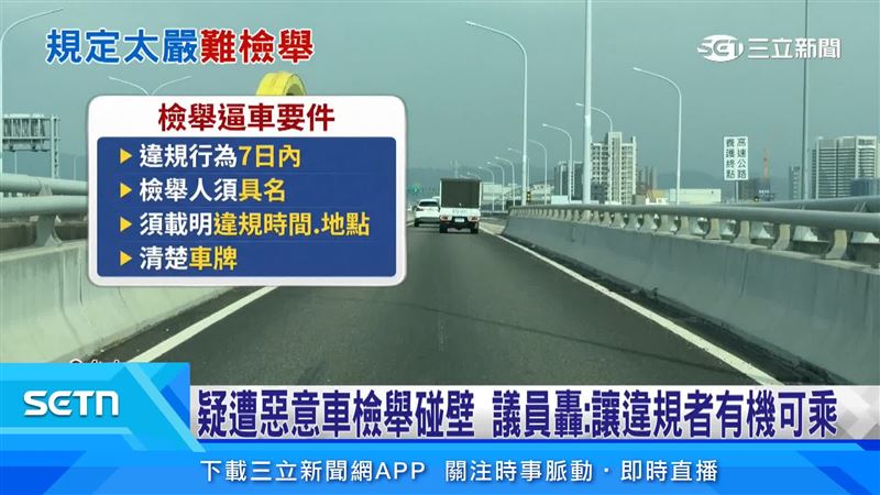 依規定具名檢舉須在違規後7天內提出,並提供違規時間、地點及清楚車牌等資料