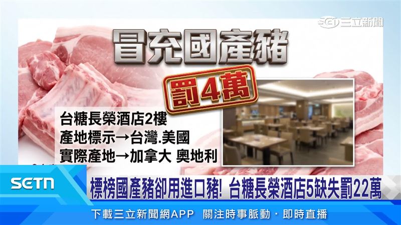 酒店自助餐標榜國產及美國豬,抽查卻發現實際產地為奧地利、加拿大,另有冷凍庫溫度及逾期金箔等缺失,業者表示4月稽查缺失已完成改善