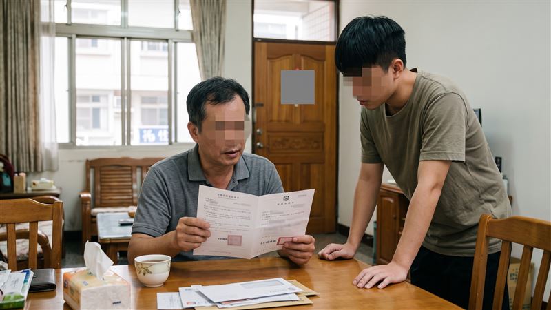 役齡男子去年區公所兩度通知應前往醫院辦理徵兵檢查,通知書由父親簽收並轉告兒子,但他仍未報到,遭依法送辦。(示意圖/AI製圖)