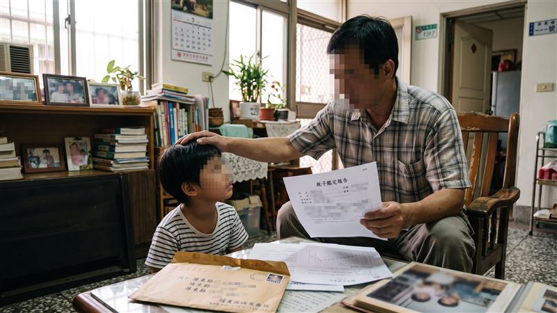 男子跟妻子結婚近9年,育有1子,男方為法定生父,但離婚後,親友卻提醒男方,兒子長相不相似,經DNA鑑定才發現他非並父親。 (示意圖/AI製圖)