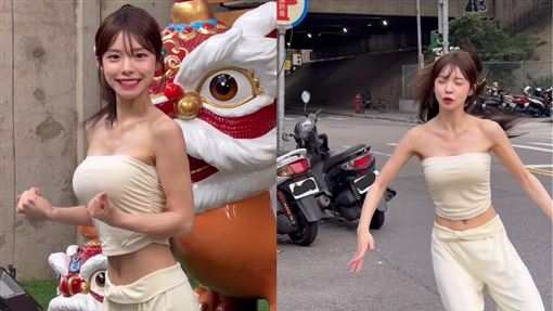 李多慧街頭閃身步　抬腿一踢「拖鞋消失」
