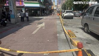 寧夏夜市大樓下磁磚雨　貨車擋風玻璃碎裂
