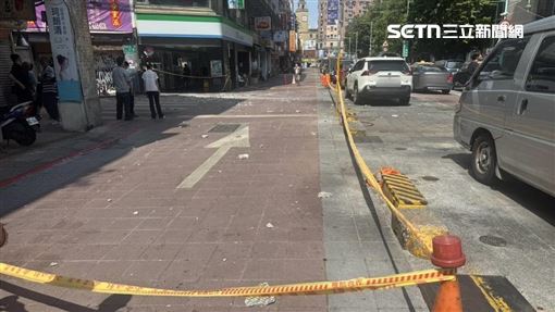 寧夏夜市大樓下磁磚雨　貨車擋風玻璃碎裂