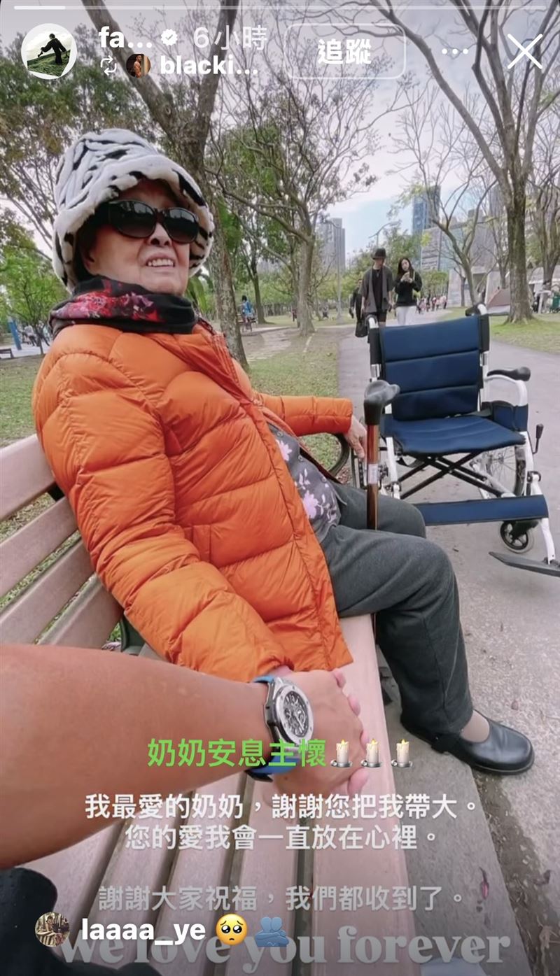 范瑋琪發限時動態追悼婆婆逝世。(圖/翻攝自范瑋琪IG)