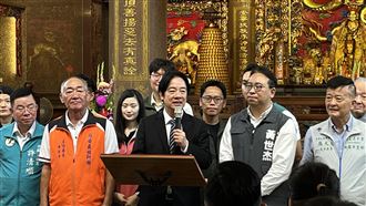 賴清德陪黃世杰桃園參拜　喊話「一件事」