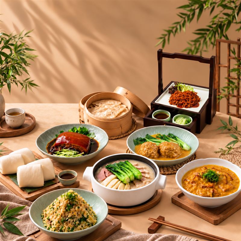 上海鄉村天母別館10月平日限定吃到飽活動,集結51道中菜。(圖/上海鄉村提供)